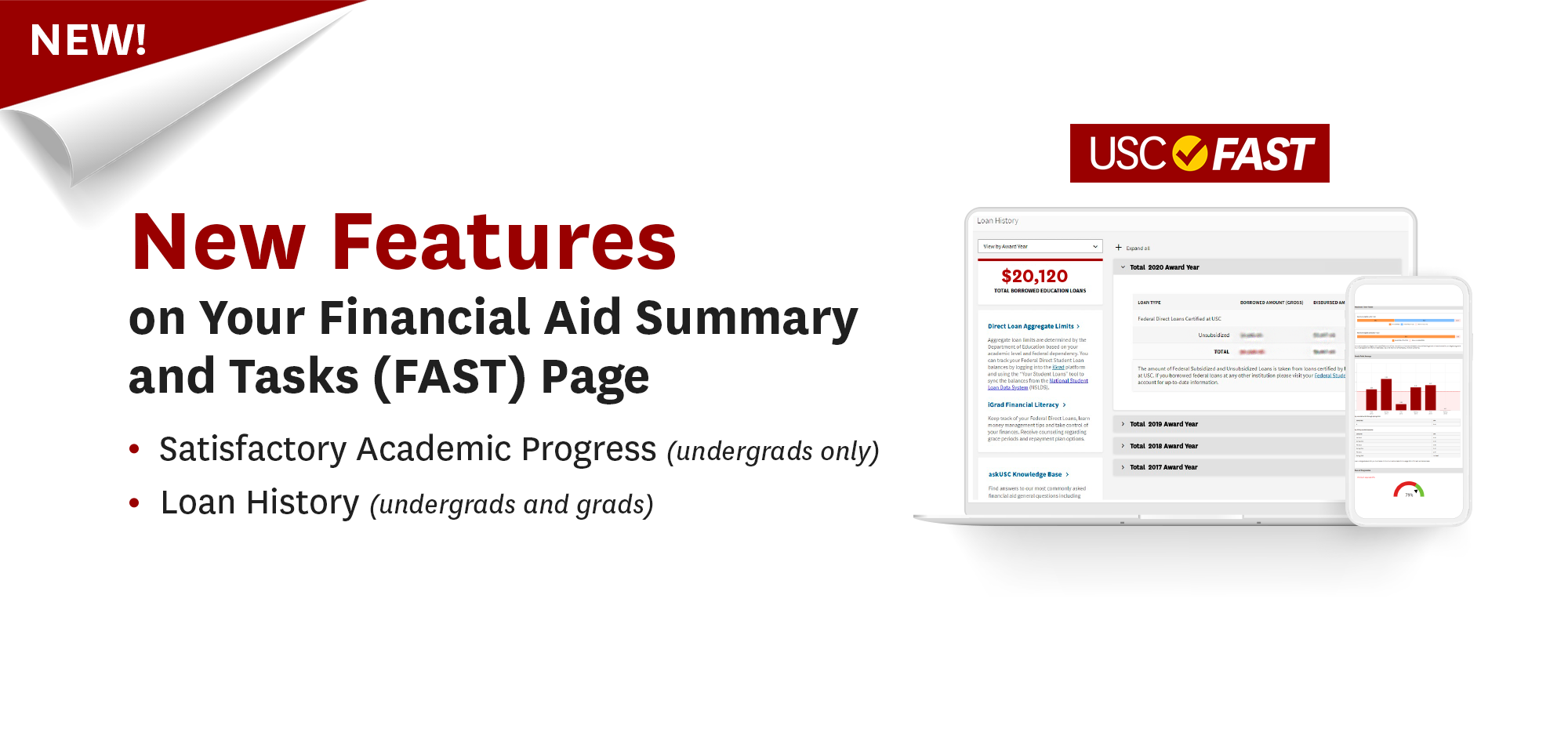 New Features on Financial Aid Summary and Tasks (FAST) Page